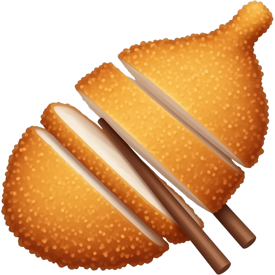 1peic of japanese tonkatsu holding by chopstick emoji