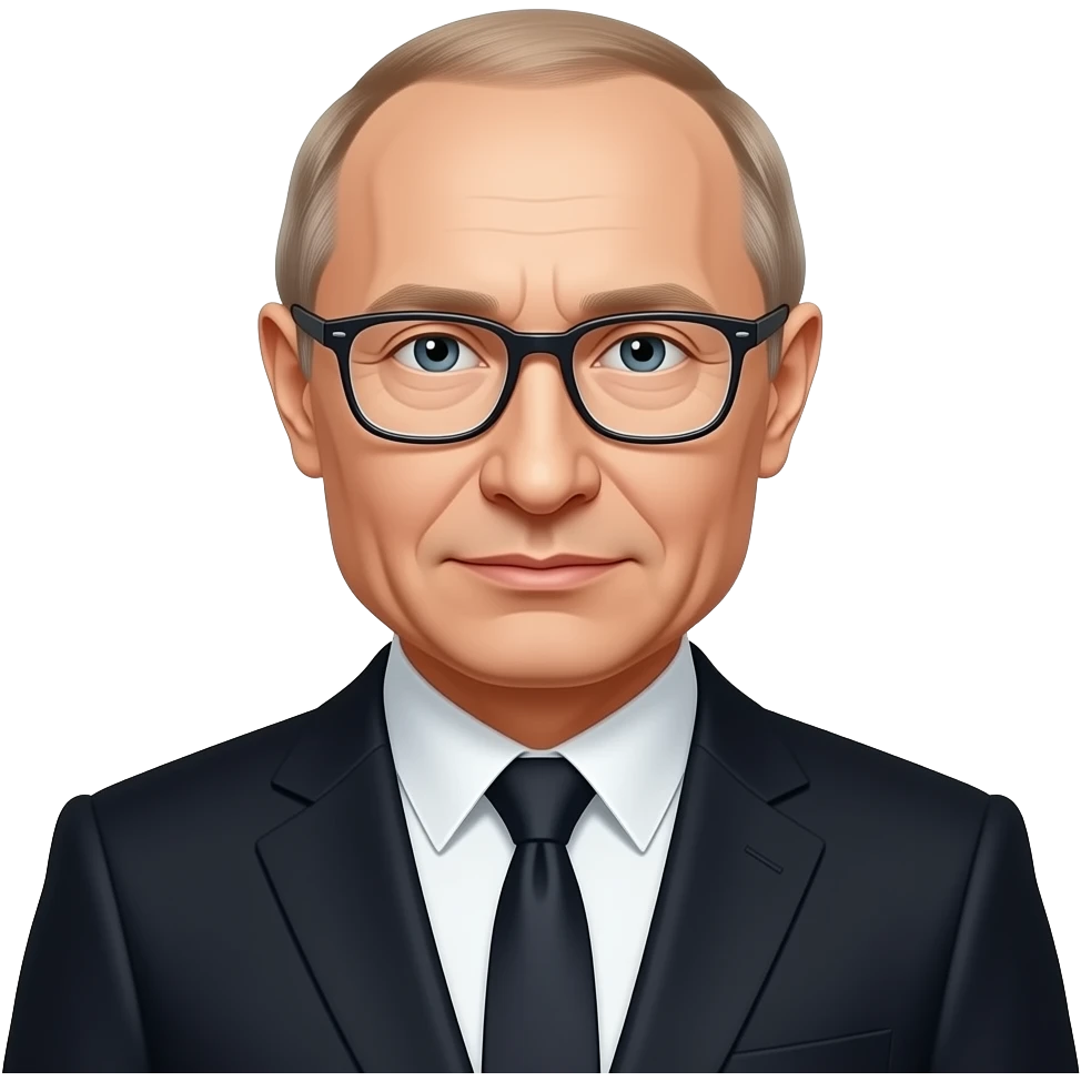 Vladimir putin in men in black suit with glasses emoji