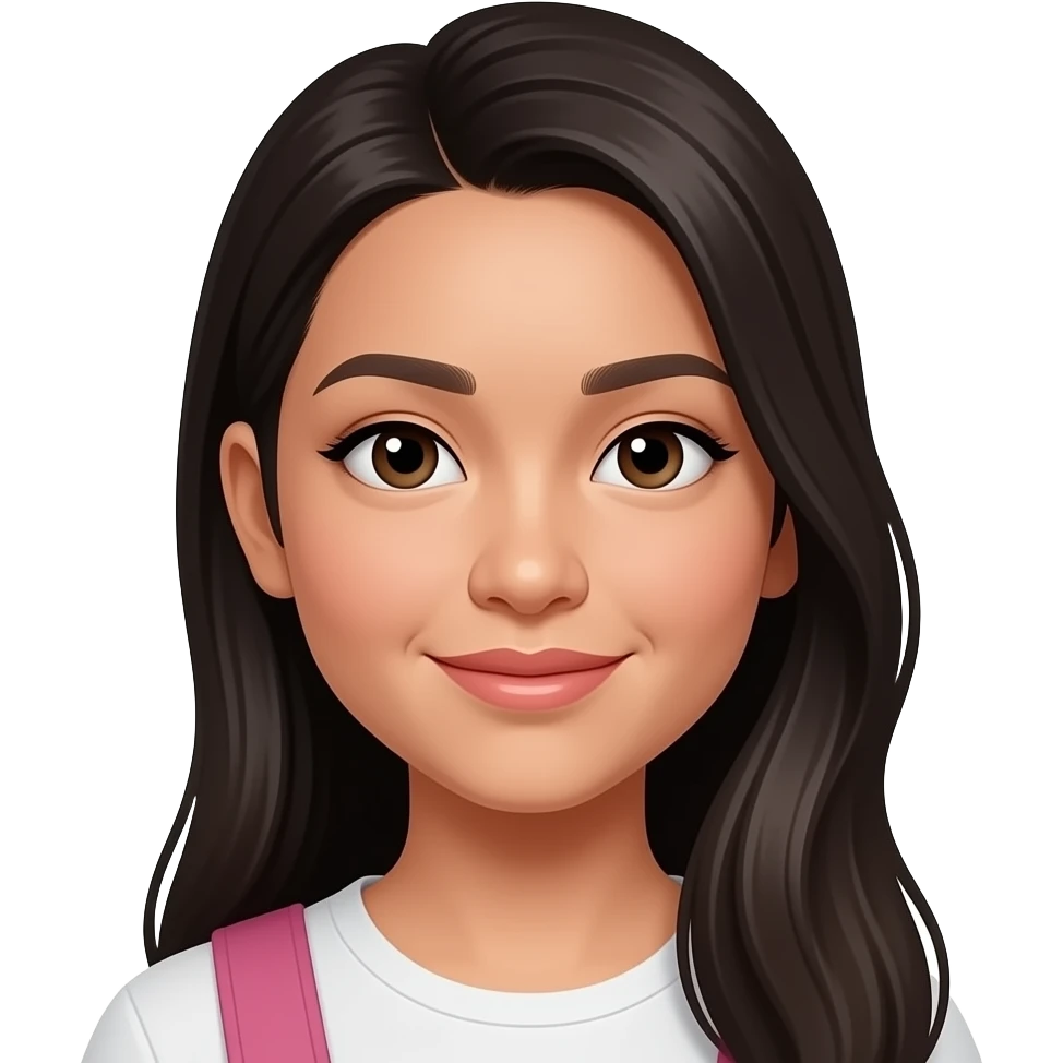 25 year old filipino girl closed lips long hair open eyes emoji