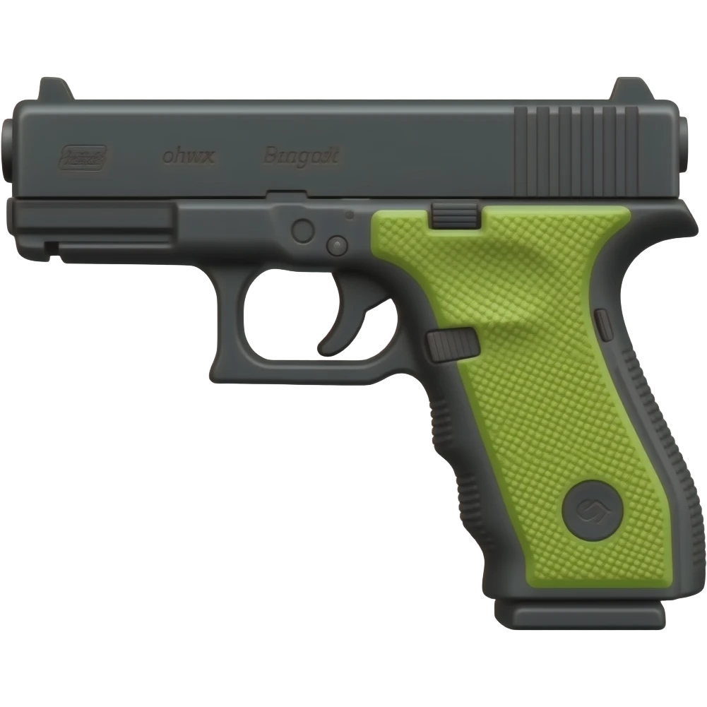 Glock Gun lime snake Handle right side emoji