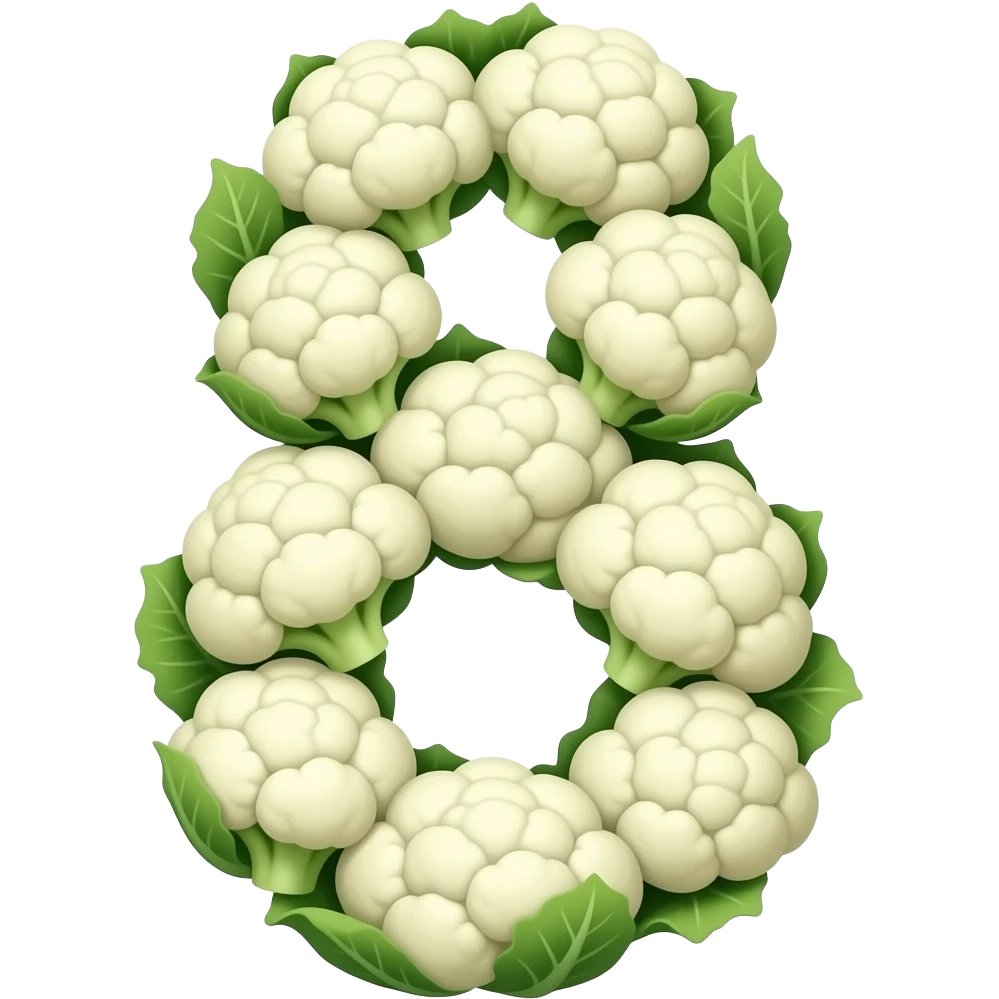 Cauliflower number shape emoji