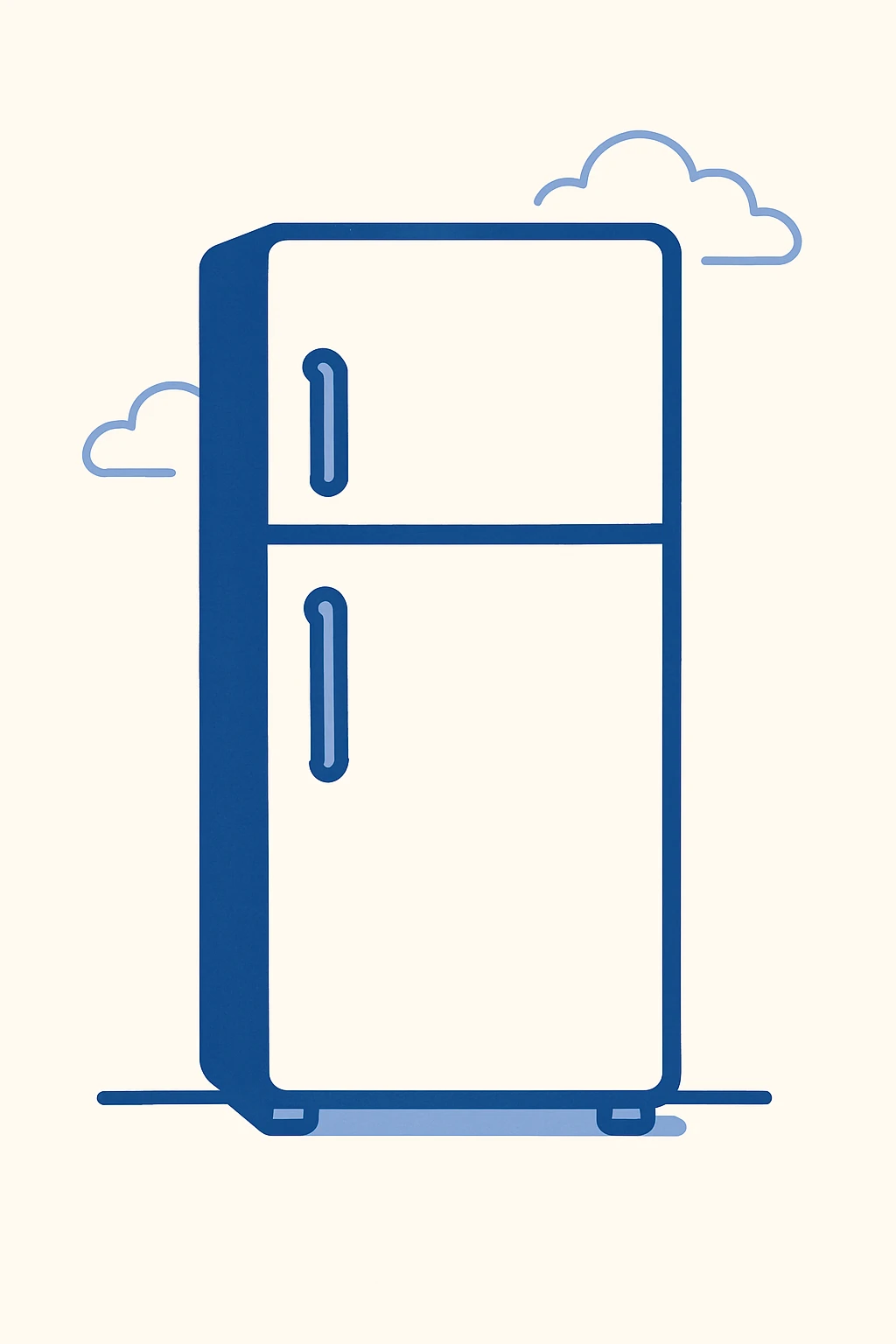 sleek refrigerator, minimal style emoji