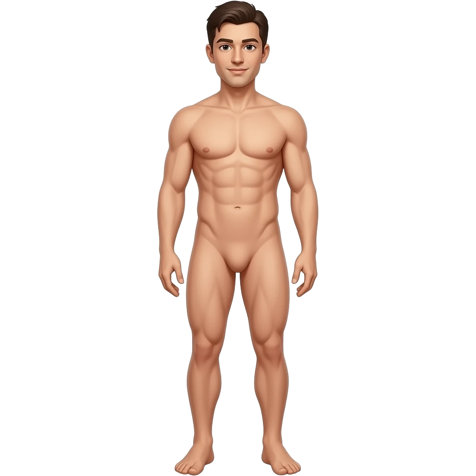 Homem pelado aparecendo o corpo inteiro emoji