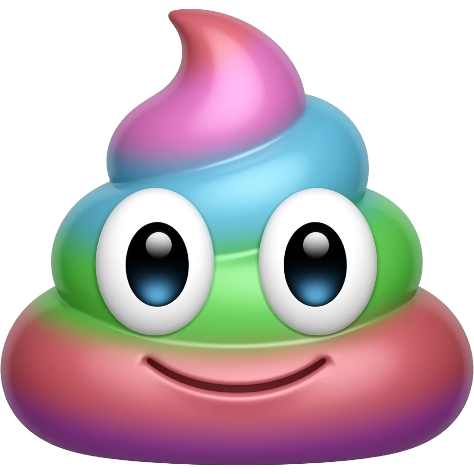 Poopoo head PINK BLUE GREEN RED ROXO emoji