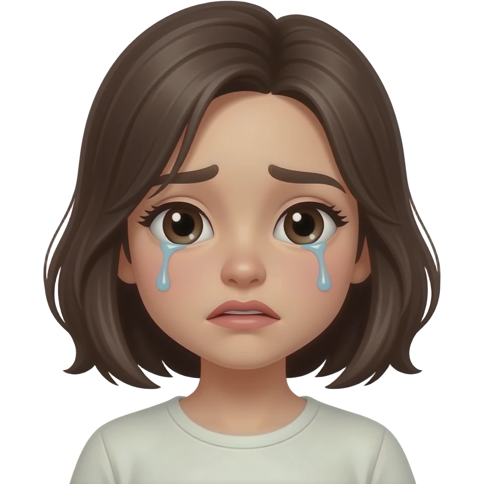 A girl crying emoji