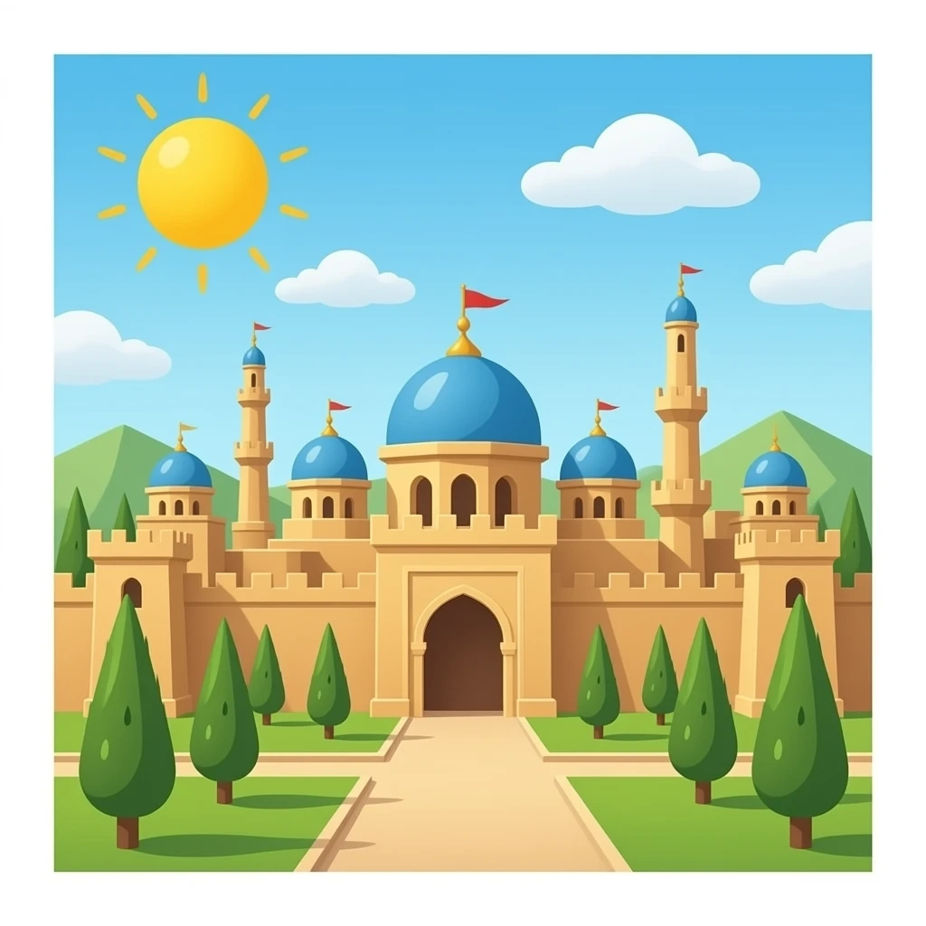 une ville medievale arabe avec un fond vide en .png sans bordures emoji