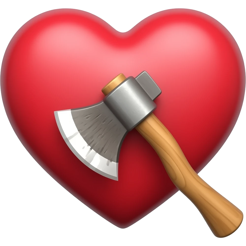 Heart shaped axe emoji