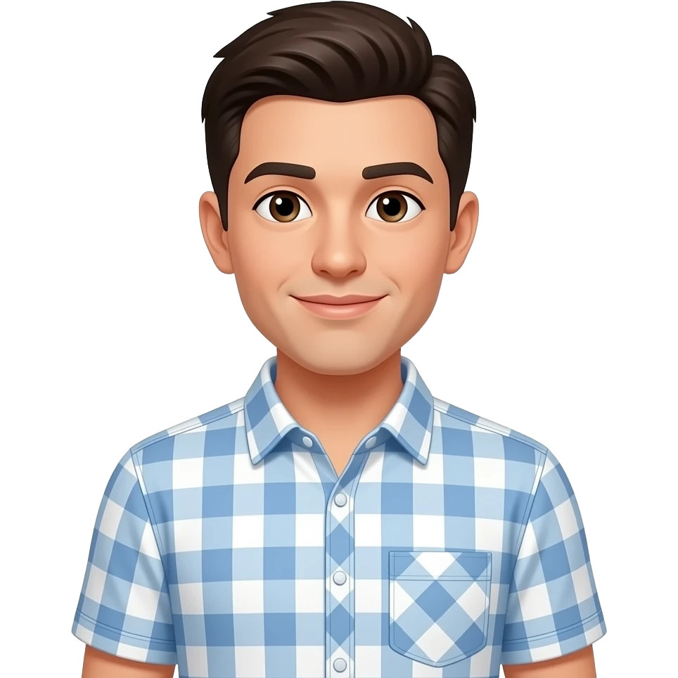 Keep this image but change the shirt to short sleeve emoji