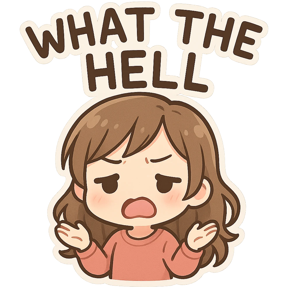 What the hell text remove background emoji