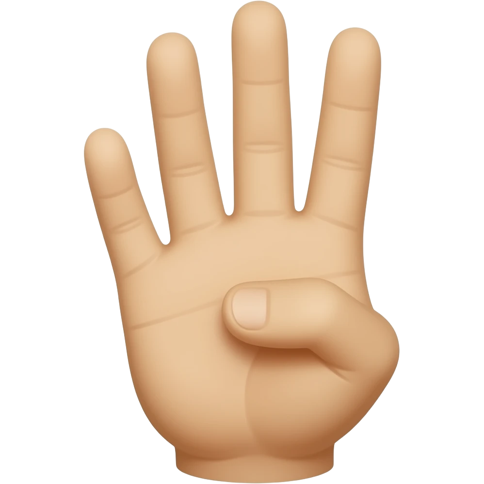 Uma mão com três dedos levantados emoji