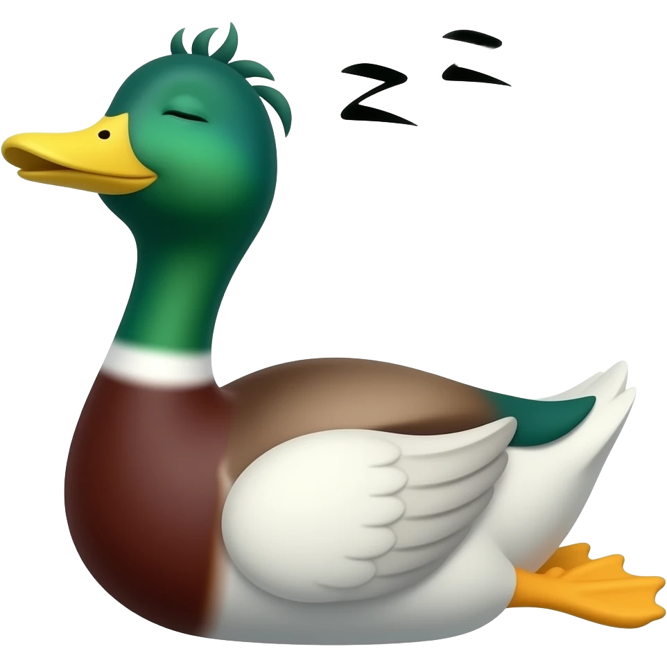 Sleeping duck snoring ZZZZZ emoji