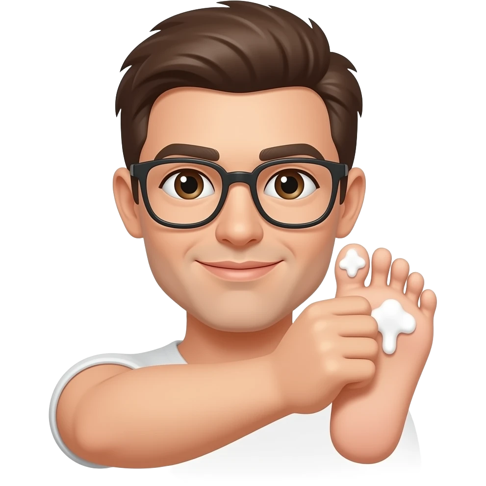 white substance on a foot emoji