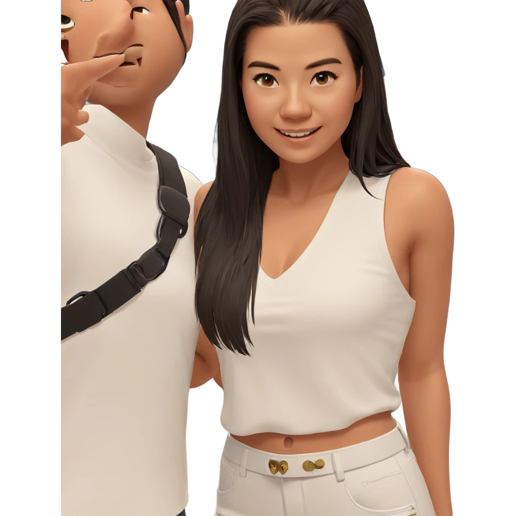 girl smiling in white shirt emoji