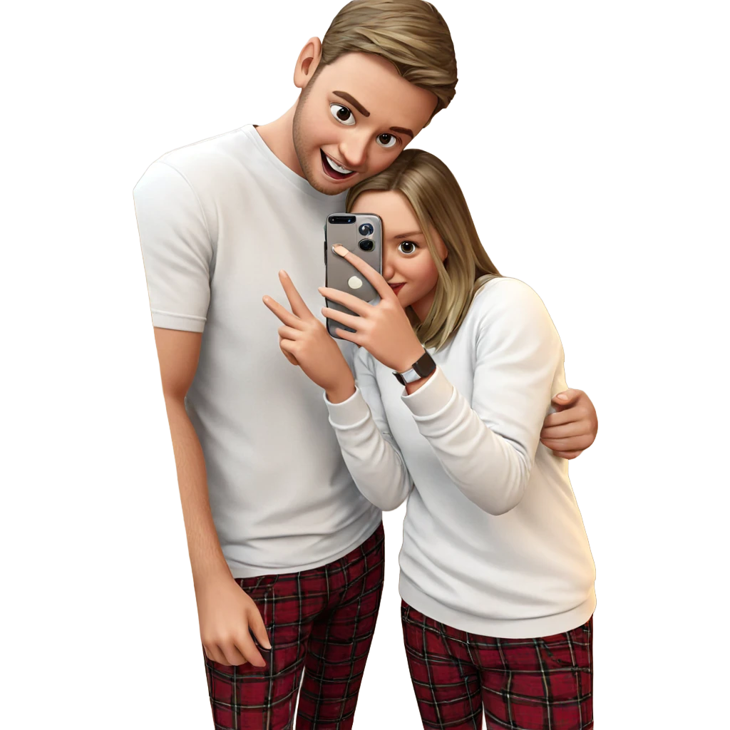 selfie moment with friends emoji