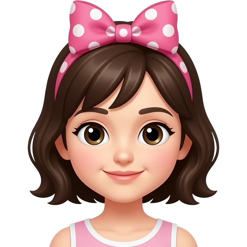 add pink bow headband to this image emoji
