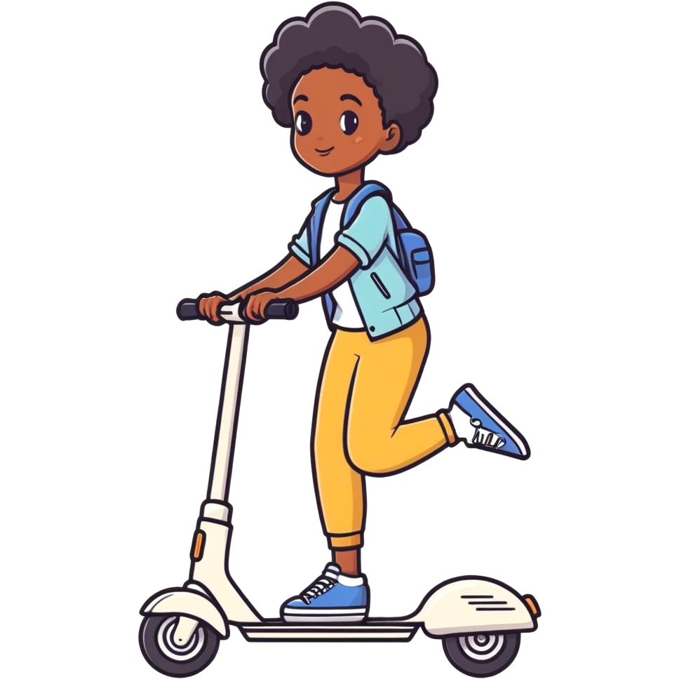 Black girl riding a scooter  emoji