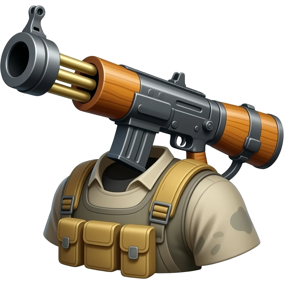 A shoulder mounted bazooka harpoon emoji