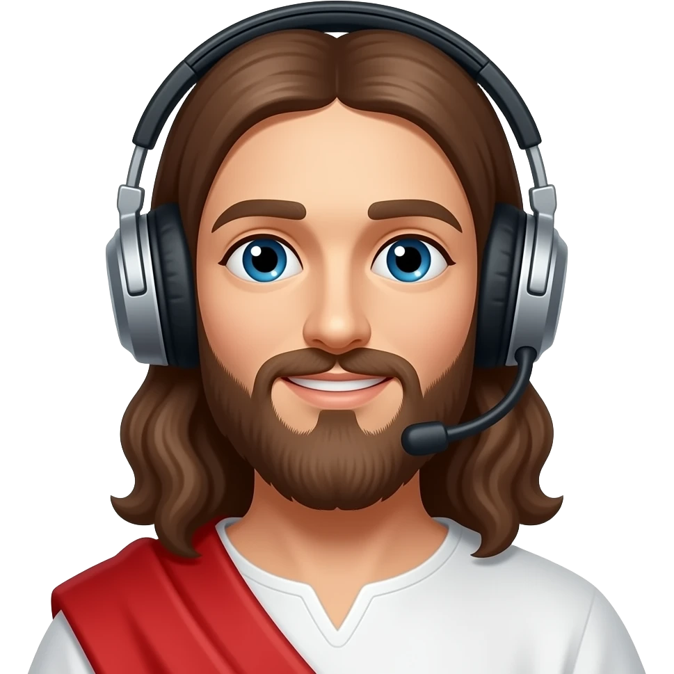 Jesus Christ with headphones gaming emoji