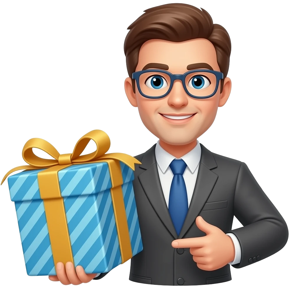 선물을 들고 있는 선생님 emoji