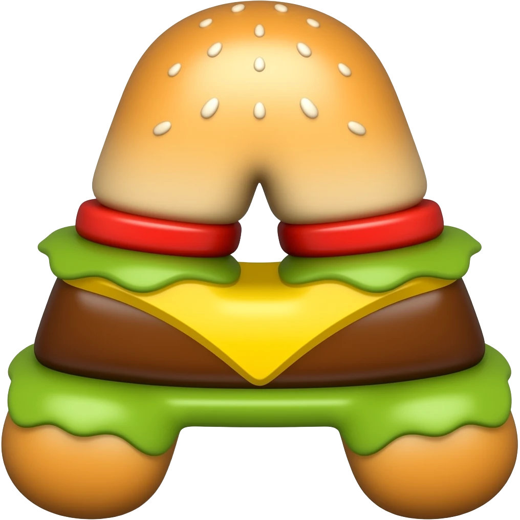 Letter A shape like burger emoji