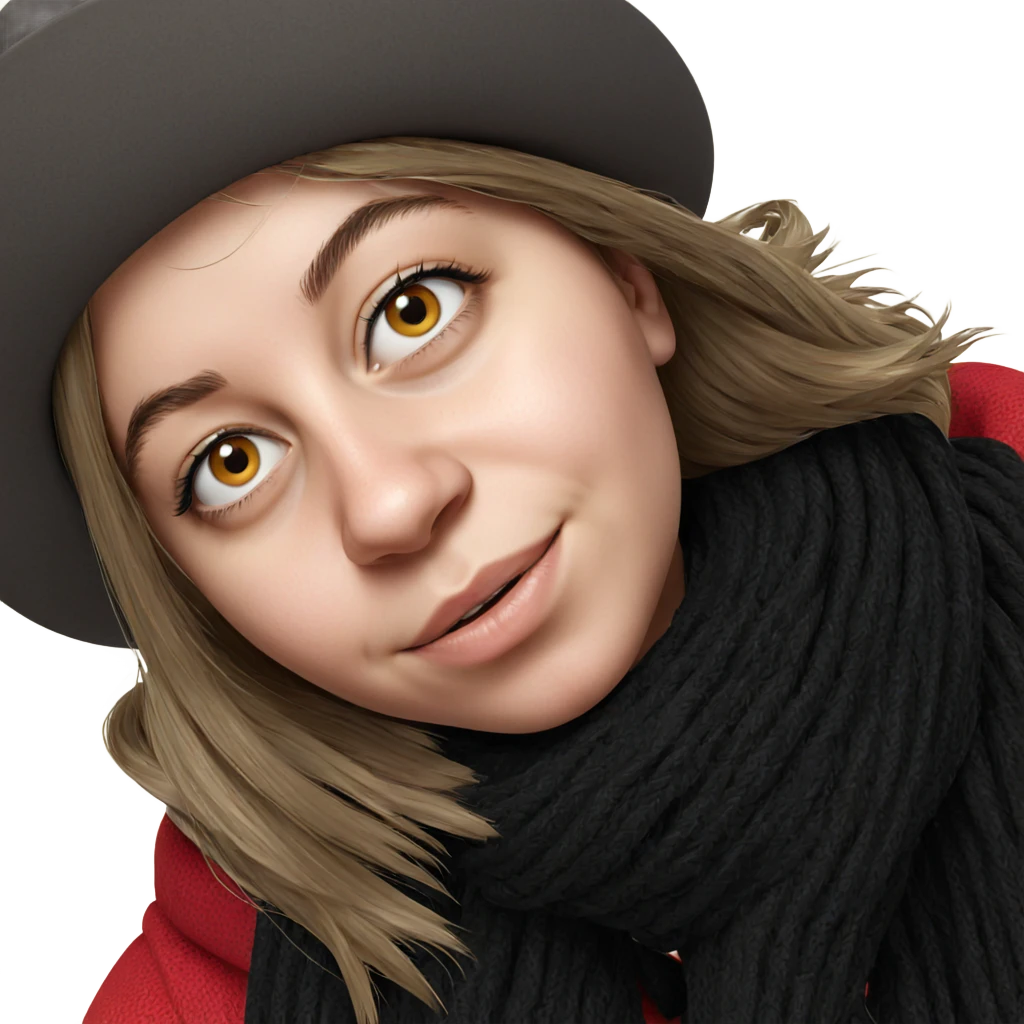 smiling girl in hat portrait emoji