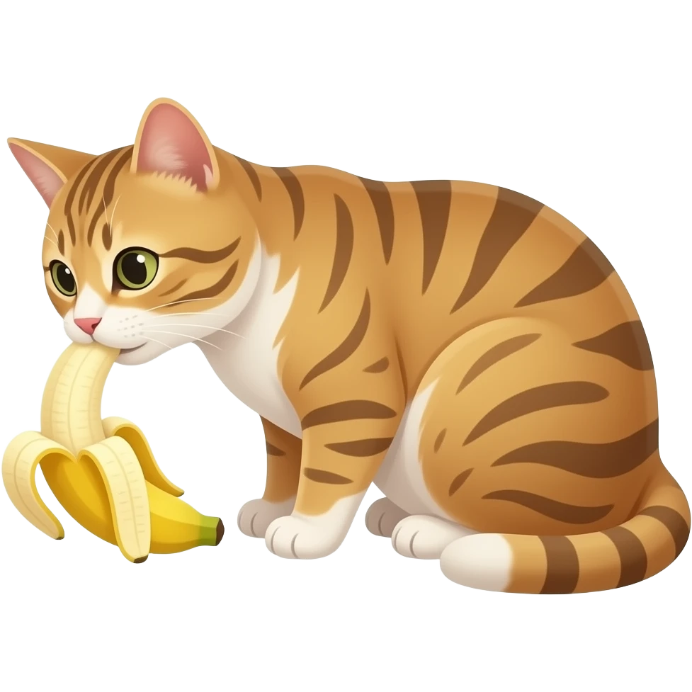 cat eating banana emoji