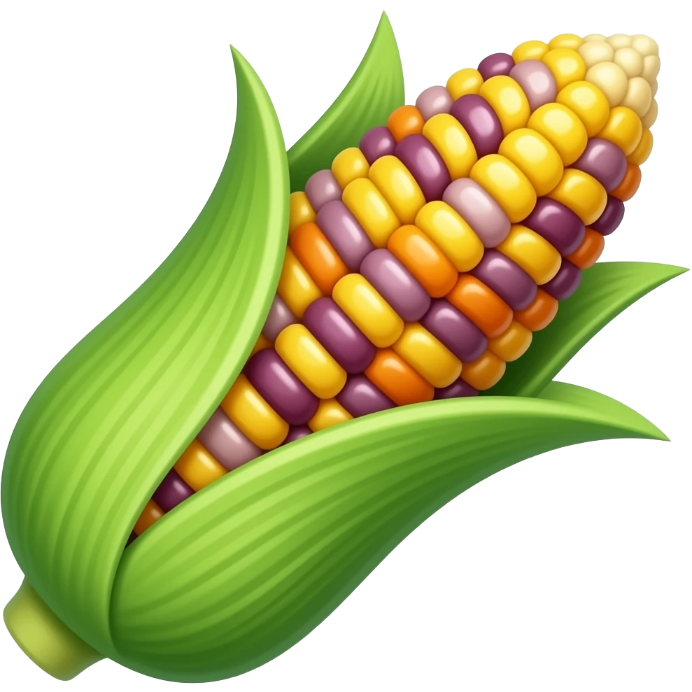 Multi color corn emoji