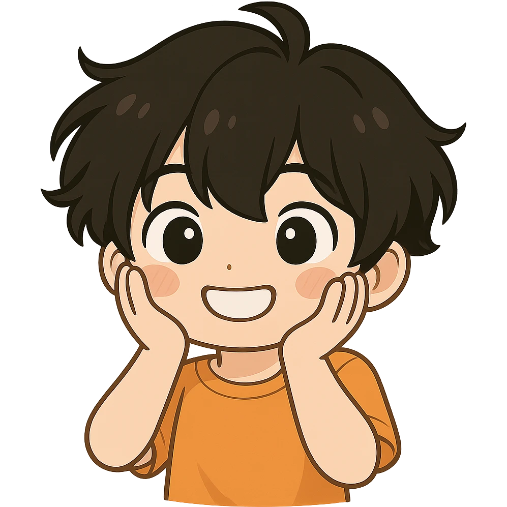 Convert this chibi character into a simple emoji style, preserving the cute expression and overall chibi style but simplifying details to suit emoji format. Use a transparent background. emoji