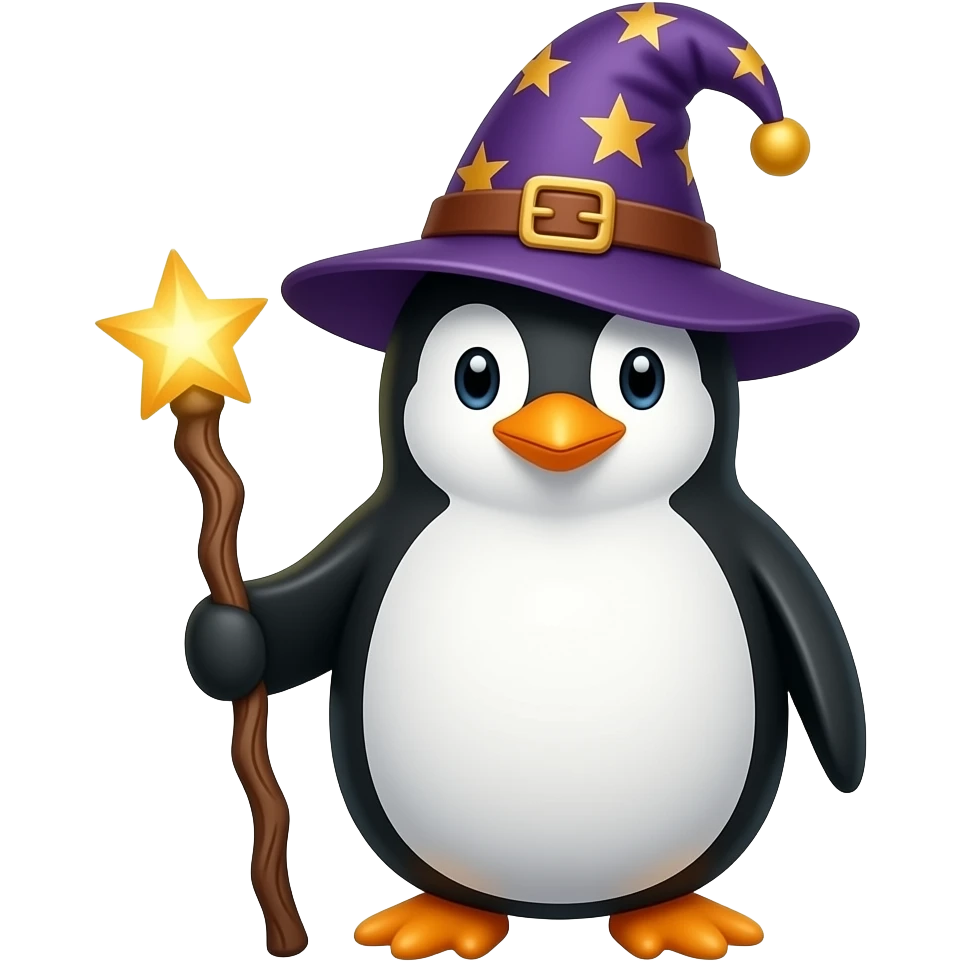 Penguin Wizard emoji