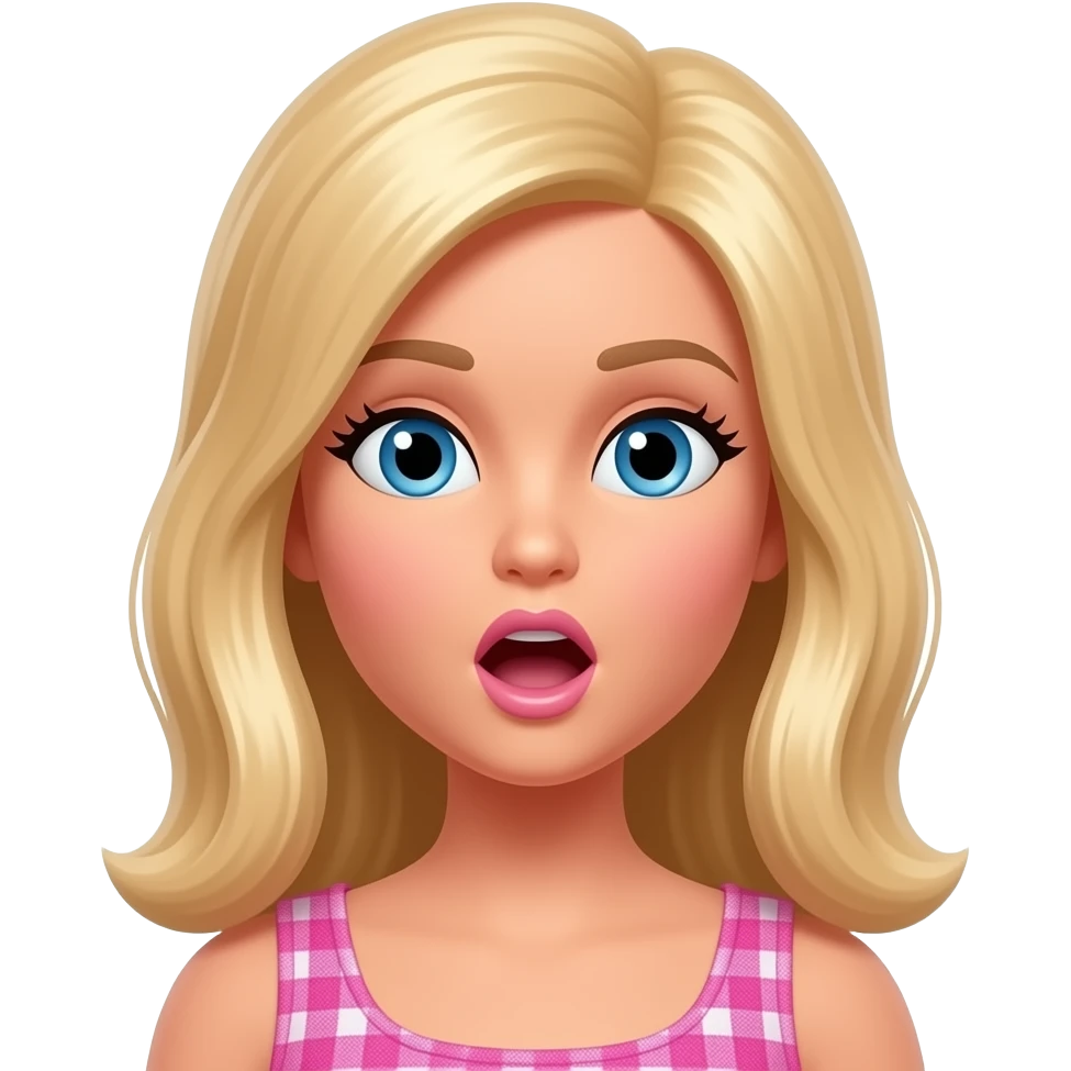 Haz la cara de la Barbie Raquelle sorprendida emoji