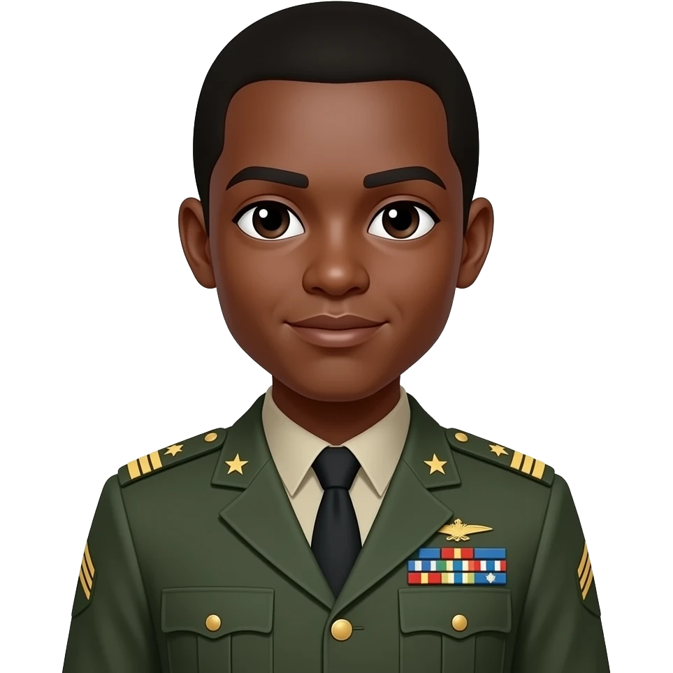 militaire peau noire emoji
