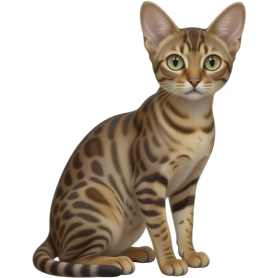 Realistic sitting slim beautiful fine aesthetic thin oriental cat emoji