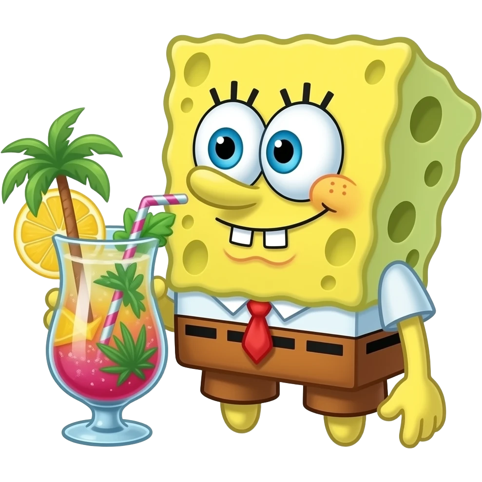 patrick star sipping a drink giving a side eye emoji