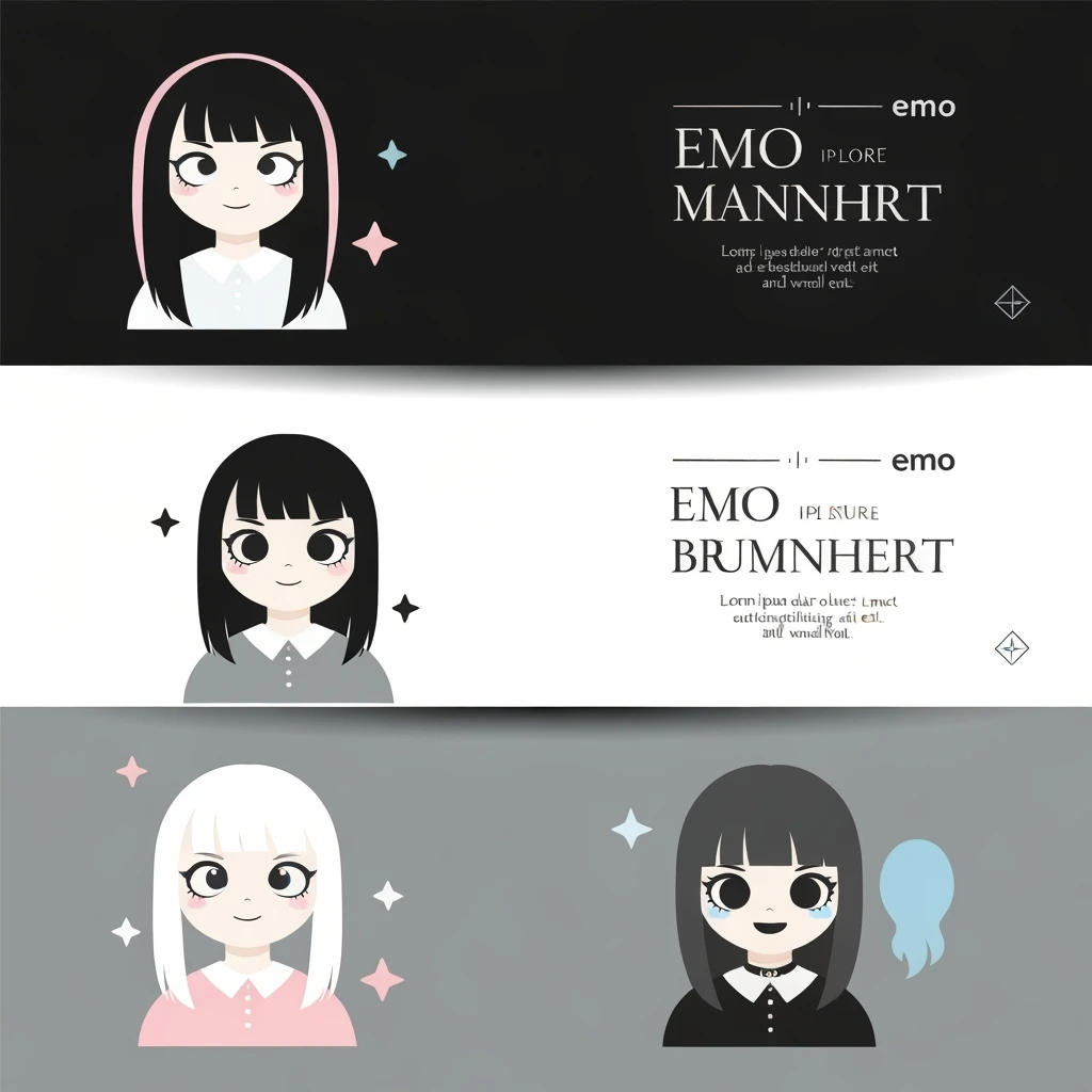 emo banner, cute, expressive, minimal, variation 3 emoji