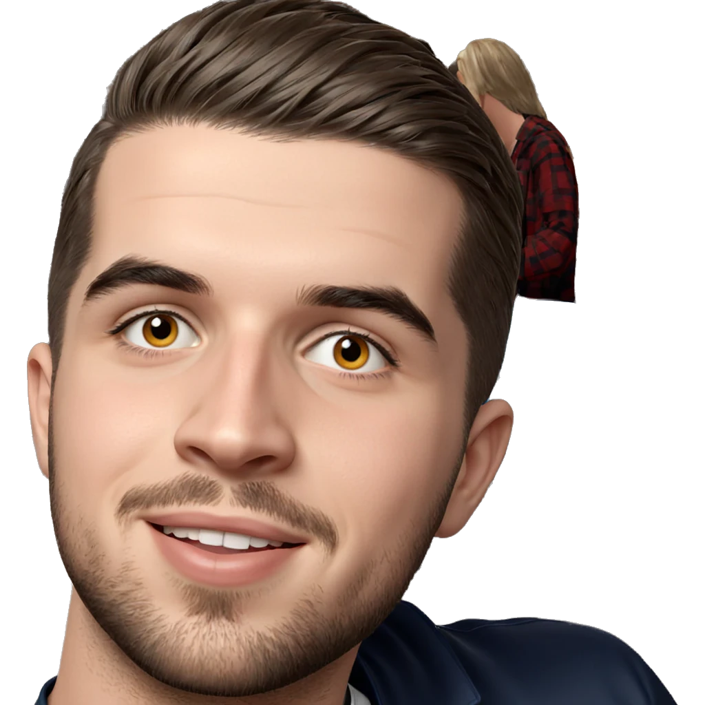 smiling young man indoors portrait emoji