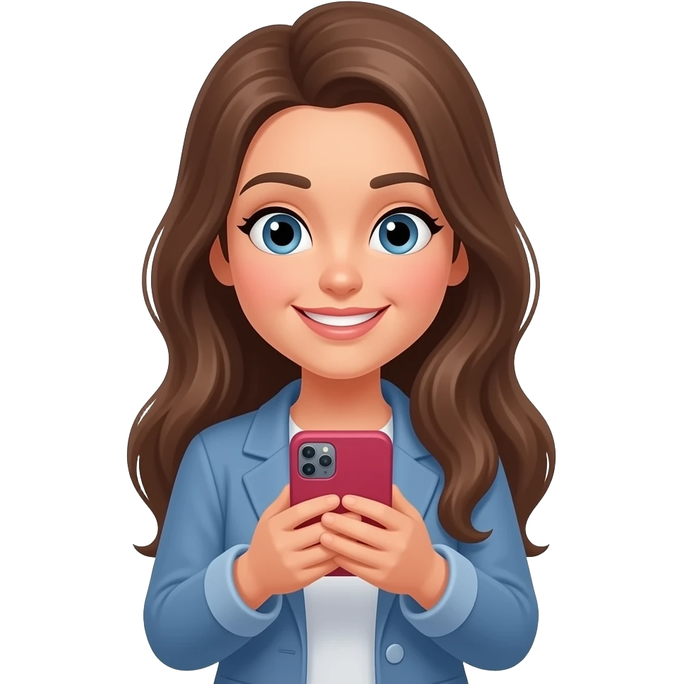 Женщина смотрит в телефон emoji