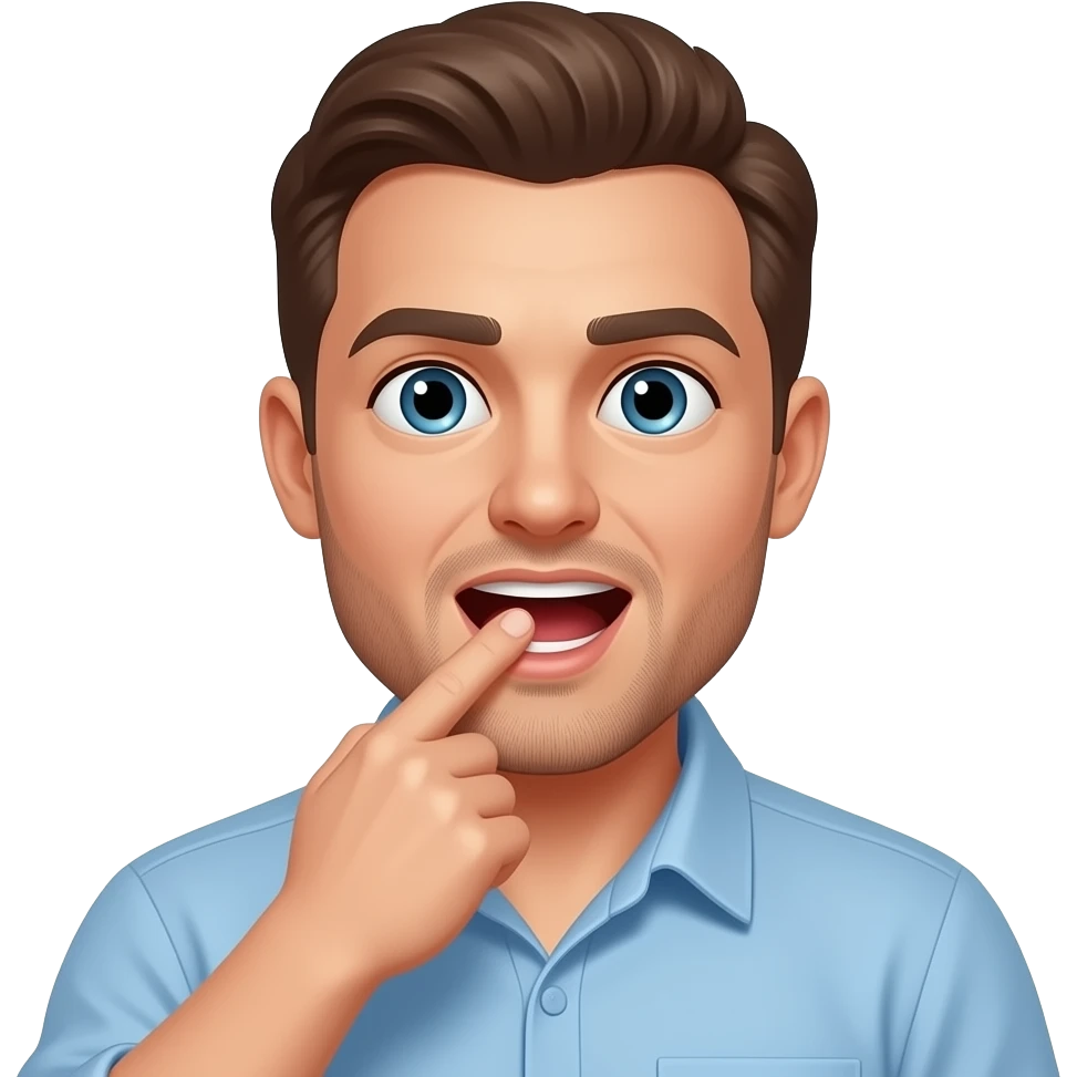 Man jerking off with mouth open emoji