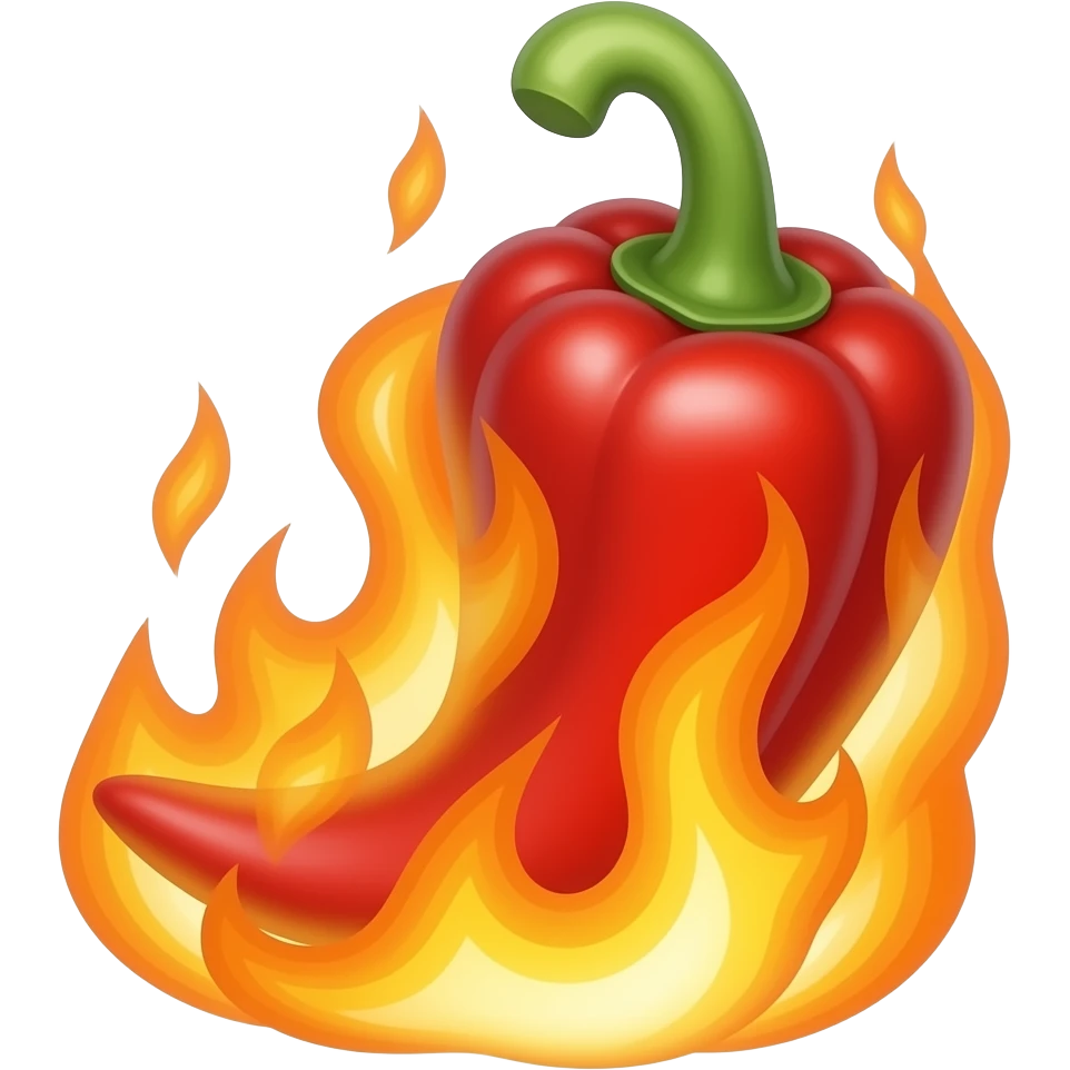 Fire distorted pepper magical 🌶️ emoji