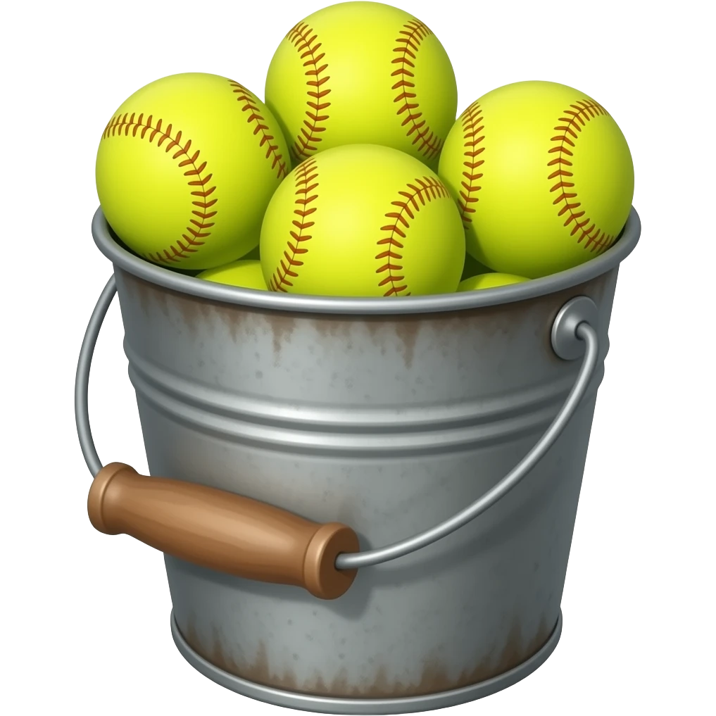 bucket with  balls of beisbol emoji