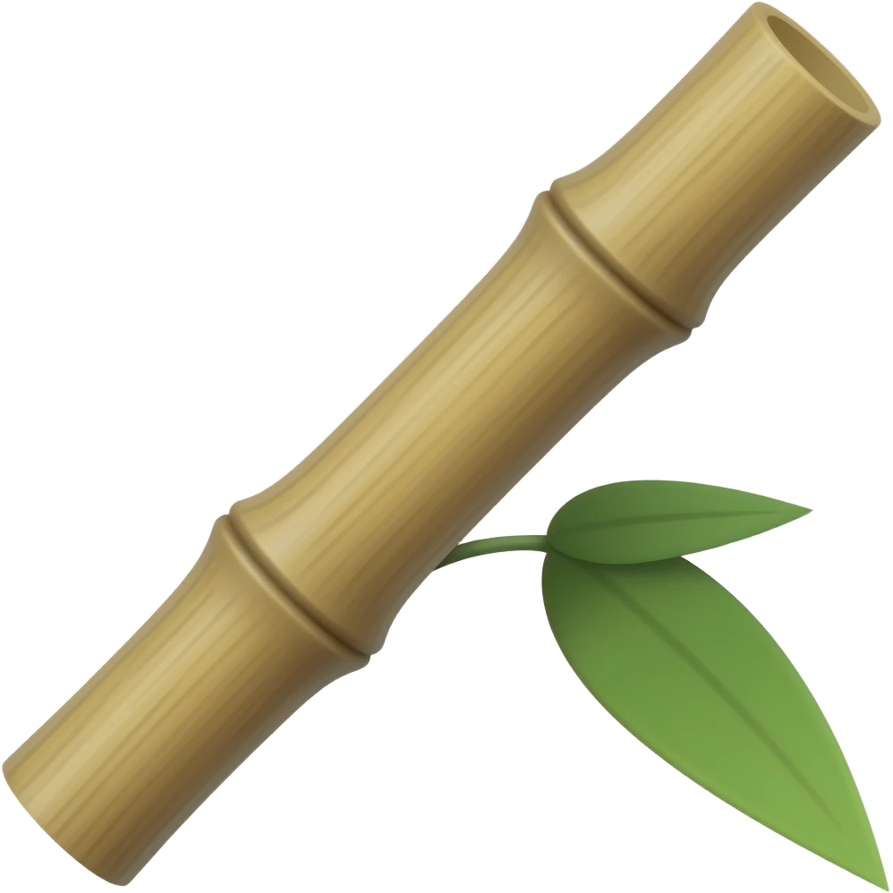 A simple slightly slanted bamboo without any leaves emoji