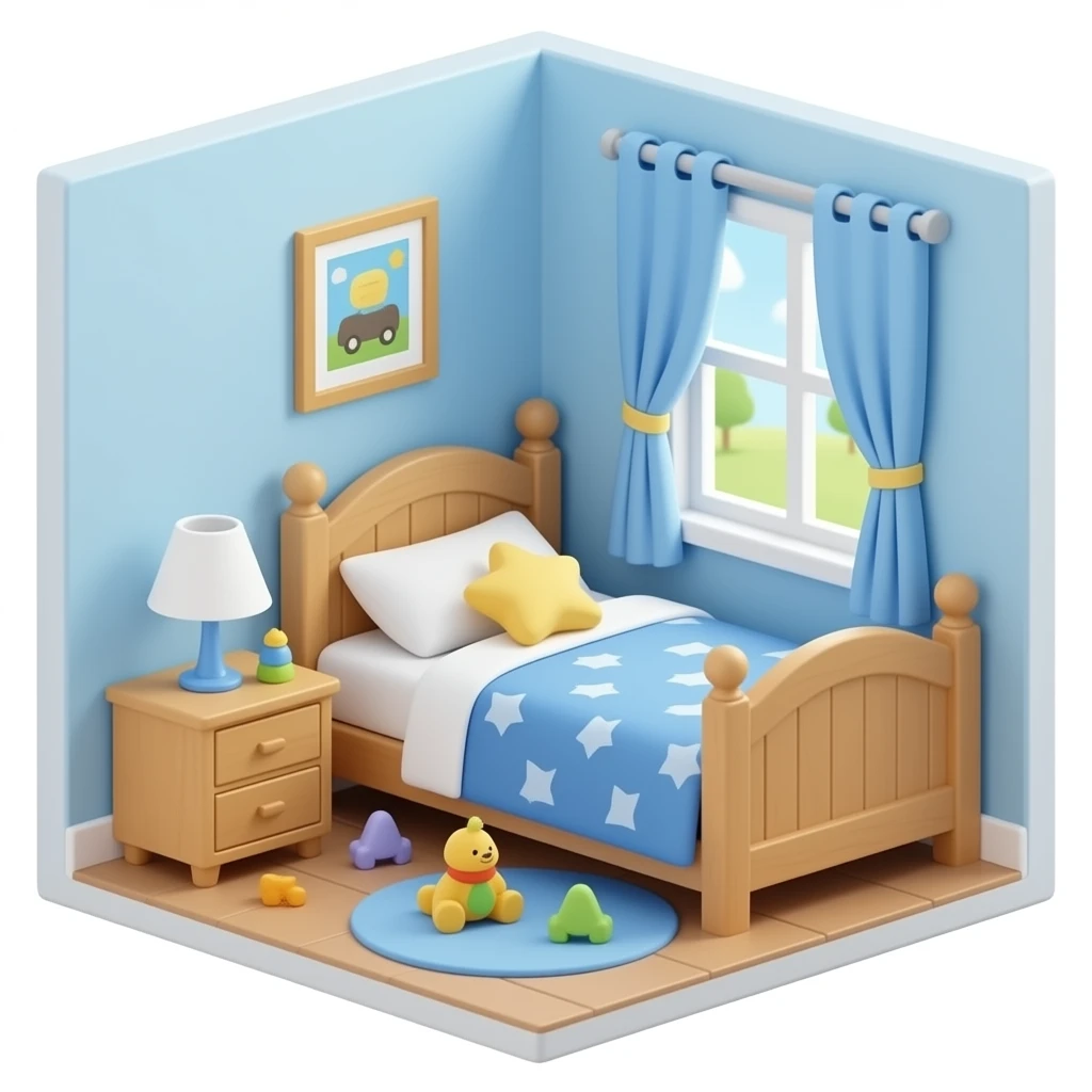 kids bed and toys emoji