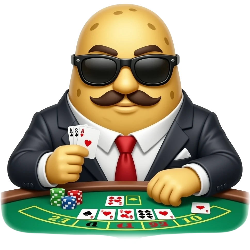 Potato gangster gambling emoji