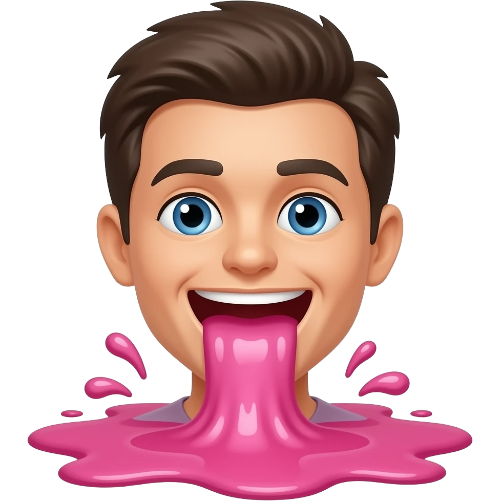 Happy face throwing up pink throw up emoji