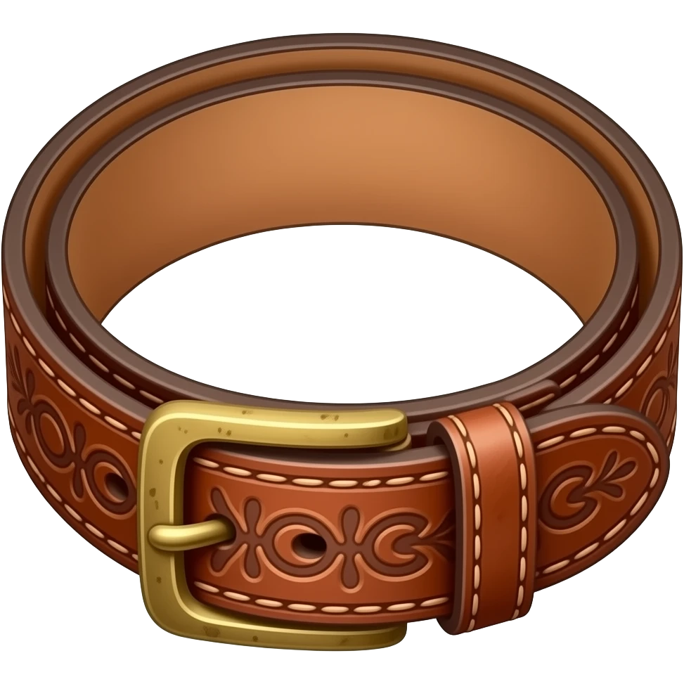 Leather tooled belt emoji