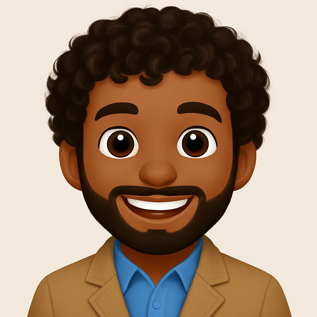 turn the second man in emoji style of the 1st image, match the facial features and match dressing style of the 2nd image emoji