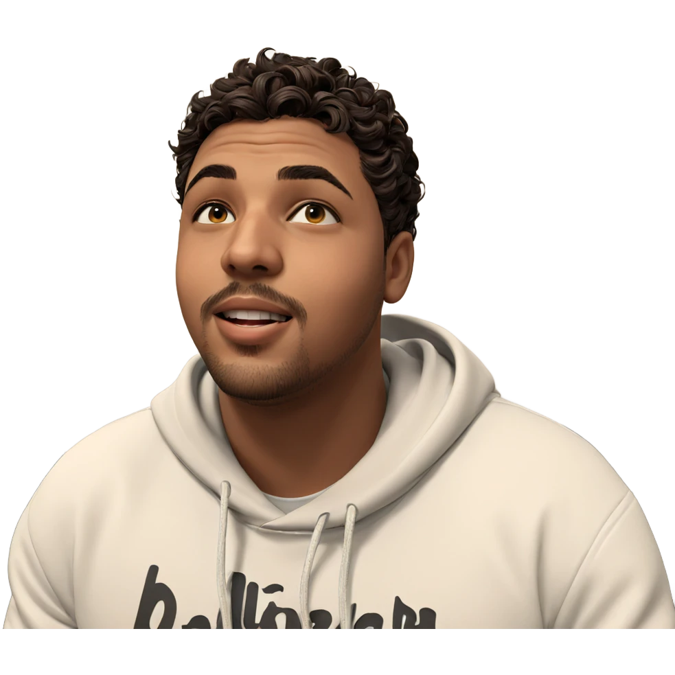 handsome young man in hoodie emoji