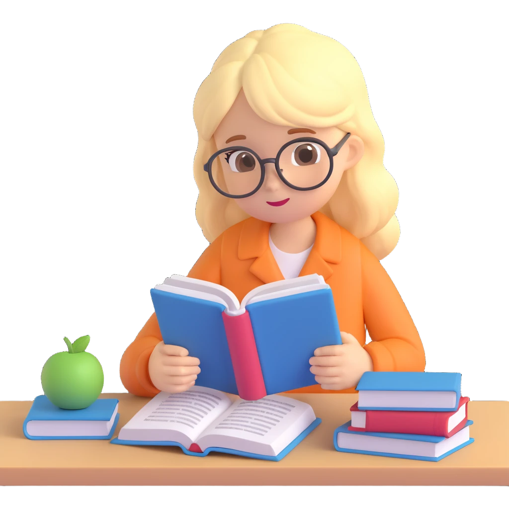 cute blonde girl reading books studying teen no scenery  emoji