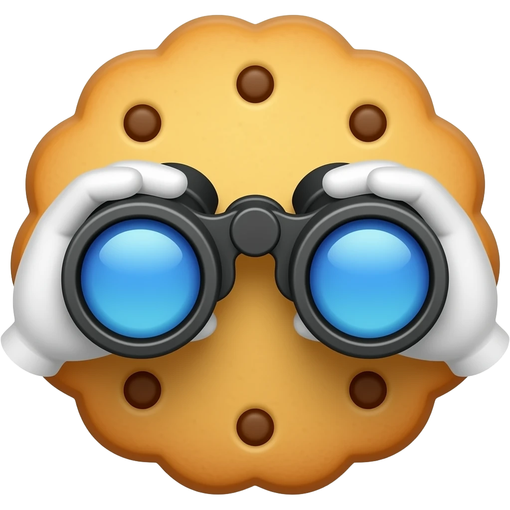 cyborg-cookie binoculars emoji