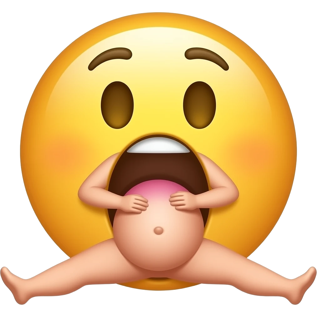 This same emojis.com, naked with big boobs, sitting with legs pregnant com spread apart wide open, and touching her hairy vagina and having an orgasm logo emoji