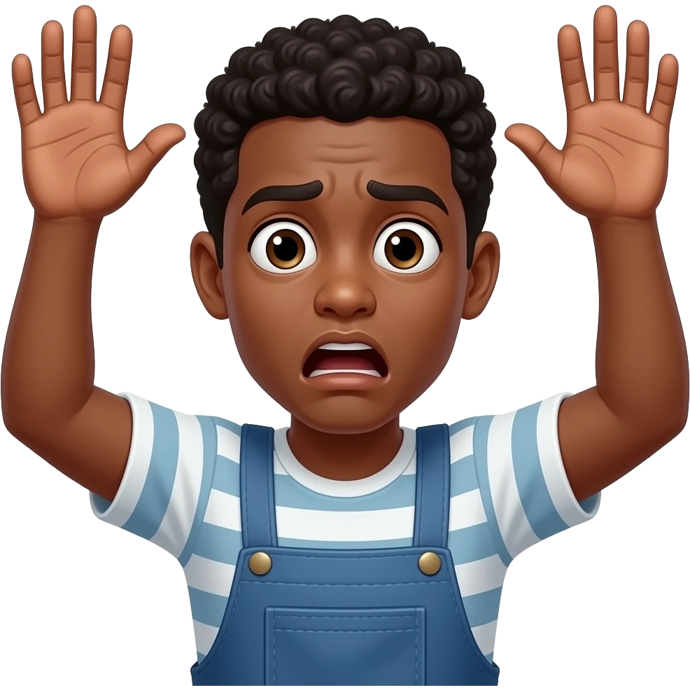 Hands up dont shoot scared black emoji